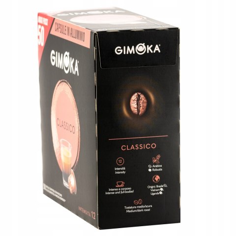 Nespresso Kapsułki Aluminiowe Gimoka Classico x50 Doskonała Włoska Kawa