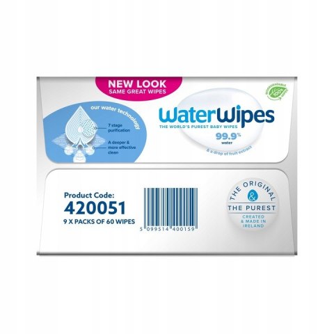 540szt Chusteczki mokre dla DZIECI WaterWipes BIO