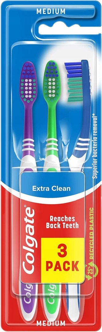 COLGATE ExtraClean szczoteczka do zębów 3 szt MED