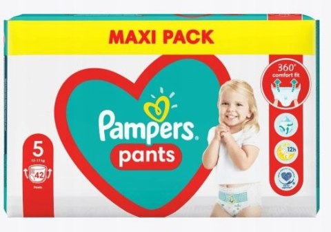 PIELUCHOMAJTKI ROZ.5 PAMPERS PANTS 12-17KG, 42 SZT