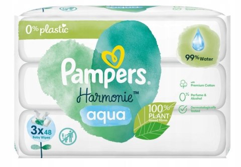 Pampers Harmonie Chusteczki nawilżane 3 x 48 szt.