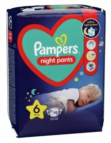 Pampers Pieluchomajtki Night Pants 6 15kg+ 19szt.