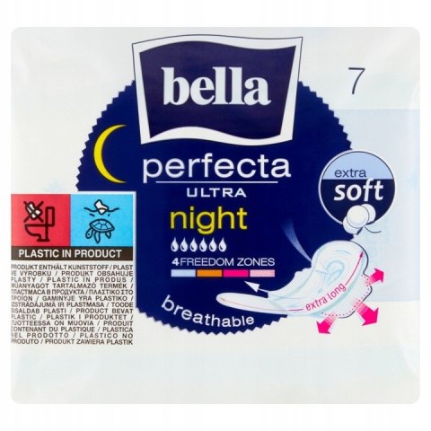 Podpaski higieniczne Bella Night Soft ze skrzydełkami 7 szt.