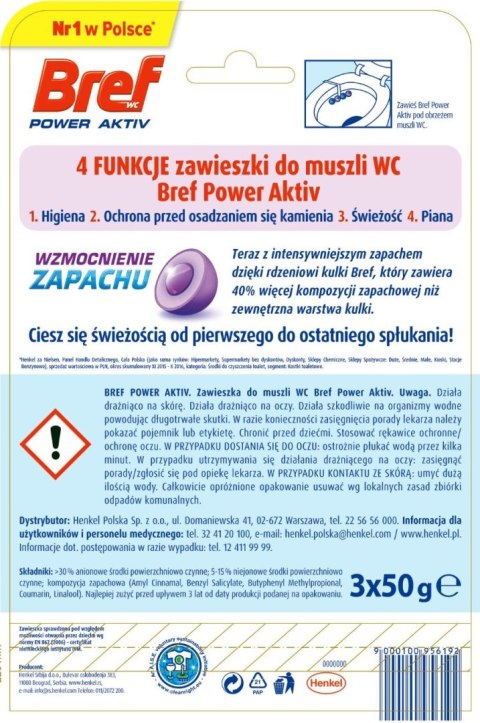 Bref, Power Aktiv, Zawieszki do wc lawenda 3 x 50g