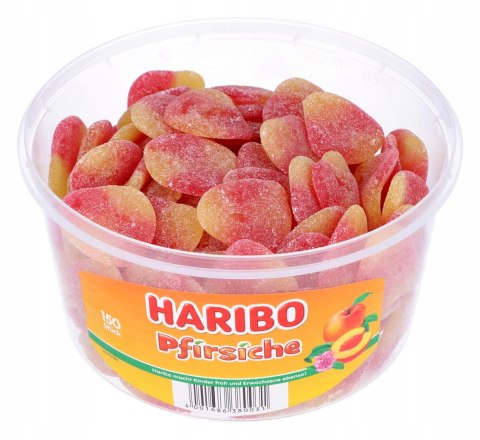 Haribo Pfirsiche Żelki Brzoskwiniowe W cukrze 150 sztuk 1350g Owocowe DE