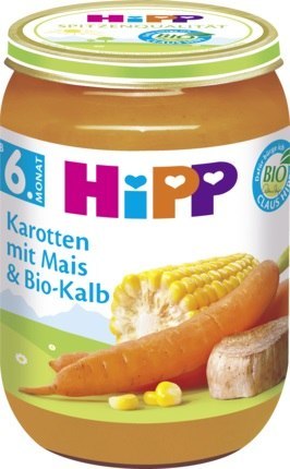 HiPP BIO Marchewka Kukurydza Cielęcina + Omega3