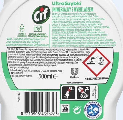 Cif UltraSzybki spray 500ml Uniwersalny z wybielac