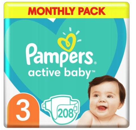 PAMPERS Pieluszki Active Baby 3 Midi 208 szt