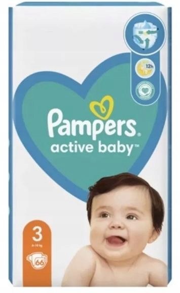 PIELUSZKI PAMPERS ACTIVE BABY ROZ. 3 6-10KG 54SZT