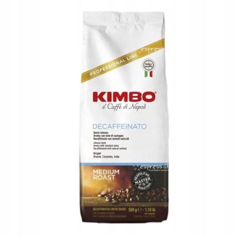 Kawa ziarnista 1kg Kimbo Decaf 1000 g BEZKOFEINOWA Kawa ziarnista 1kg Kimbo Decaf 1000 g BEZKOFEINOWA