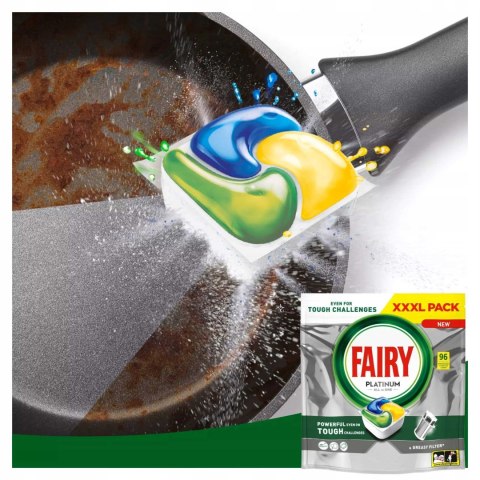 Kapsułki Fairy Platinum All In One Do Zmywarki Cytrynowe 96 Sztuk GIGA PACK