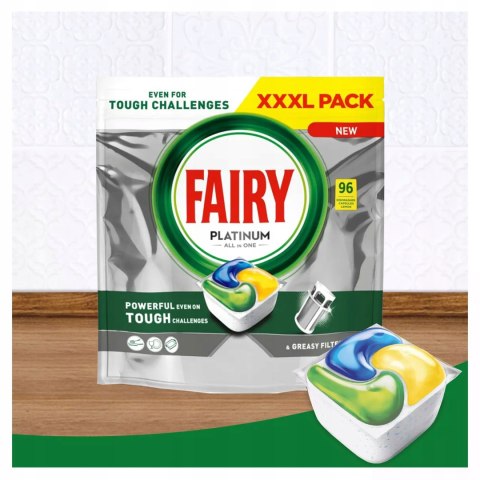 Kapsułki Fairy Platinum All In One Do Zmywarki Cytrynowe 96 Sztuk GIGA PACK