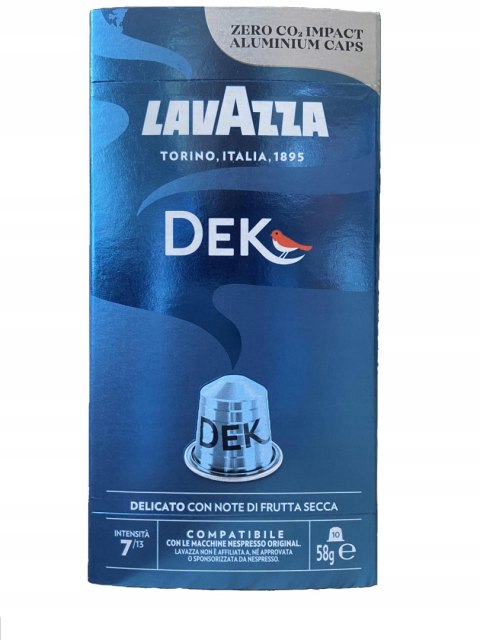 Kapsułki do Nespresso Lavazza Nespresso DEK 10 szt. kawa bezkofeinowa Kapsułki do Nespresso Lavazza Nespresso DEK 10 szt. kawa bezkofeinowa