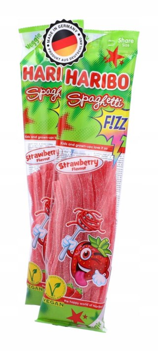 Żelki Kwaśne Spaghetti HARIBO Truskawkowe 200g DE