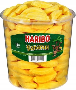 Żelki Pianki Owocowe HARIBO Bananowe Banany 150 sztuk / 1050g Niemieckie
