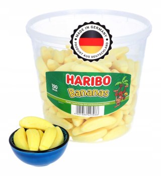 Żelki Pianki Owocowe HARIBO Bananowe Banany 150 sztuk / 1050g Niemieckie