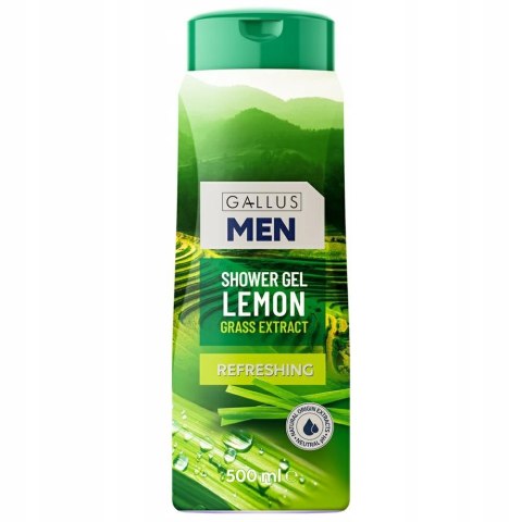 GALLUS Żel pod prysznic 500ml Refreshing Lemon Grass Extract trwa cytrynowa GALLUS Żel pod prysznic 500ml Refreshing Lemon Grass Extract trwa cytrynowa