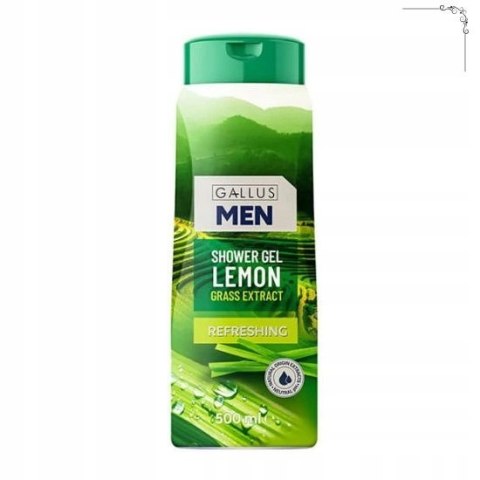 GALLUS Żel pod prysznic 500ml Refreshing Lemon Grass Extract trwa cytrynowa GALLUS Żel pod prysznic 500ml Refreshing Lemon Grass Extract trwa cytrynowa