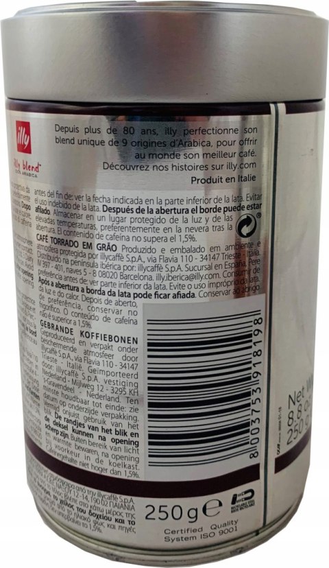 Kawa ziarnista Arabica illy 250 g Intenso