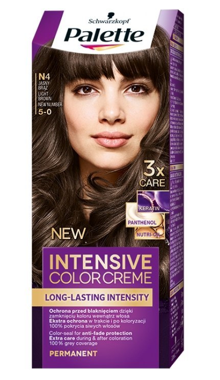 Palette Intensive Color Creme farba do włosów w kremie N4 Light Brown Palette Intensive Color Creme farba do włosów w kremie N4 Light Brown
