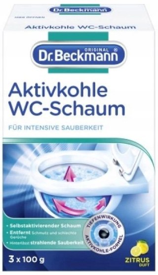 DR BECKMANN Odkamieniacz do WC aktywna piana WĘGIEL AKTYWNY CYTRYNA 3x100 g