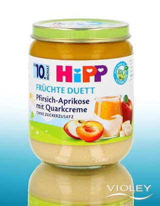 HIPP BIO DUET BRZOSKWINIA MORELA TWAROŻEK 10m 160g