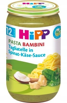 HIPP BIO TAGIATELLE ZE SZPINAKIEM SOSEM I SER 12m