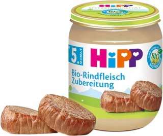 HIPP BIO WOŁOWINA Z OLEJEM RZEPAKOWYM MIĘSKO WOŁOWE 125g OBIADEK