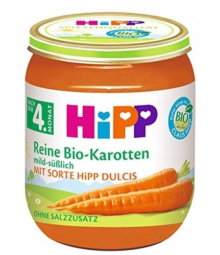 HIPP PIERWSZE WARZYWKA BIO MŁODA MARCHEWKA 4m 125g