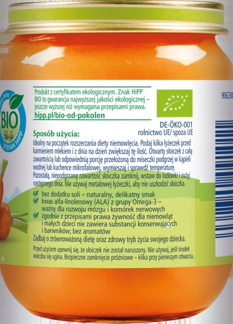 HIPP PIERWSZE WARZYWKA BIO MŁODA MARCHEWKA 4m 125g