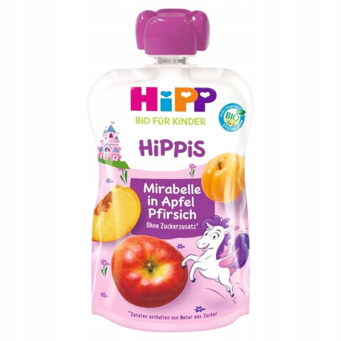 HiPP HiPPiS BIO Mus Jabłka Mirabelki Brzoskwinie HiPP HiPPiS BIO Mus Jabłka Mirabelki Brzoskwinie