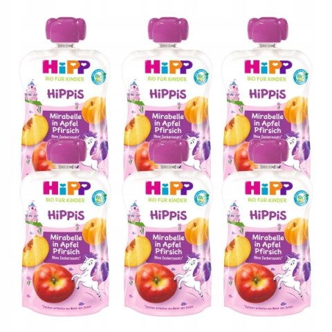 HiPP HiPPiS BIO Mus Jabłka Mirabelki Brzoskwinie HiPP HiPPiS BIO Mus Jabłka Mirabelki Brzoskwinie