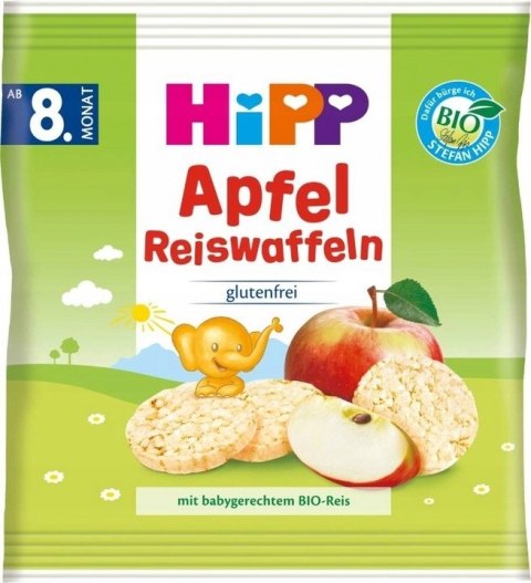 Hipp Bio Wafelki Ryżowe z Sokiem Jabłkowym 8m 30g Hipp Bio Wafelki Ryżowe z Sokiem Jabłkowym 8m 30g