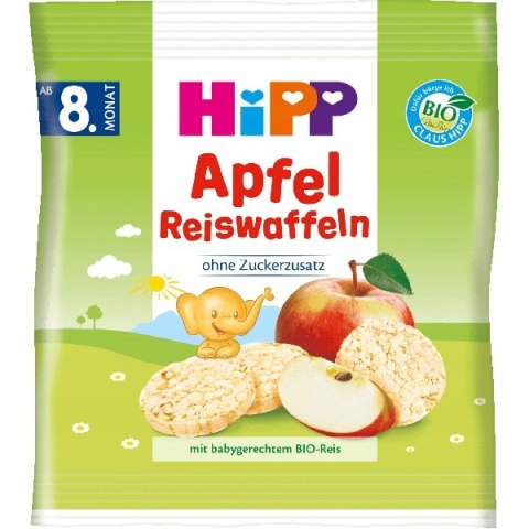Hipp Bio Wafelki Ryżowe z Sokiem Jabłkowym 8m 30g Hipp Bio Wafelki Ryżowe z Sokiem Jabłkowym 8m 30g