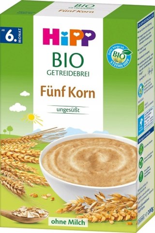 Hipp Bio bezmleczna Kaszka 5 Zbóż Ziaren 6m 200g