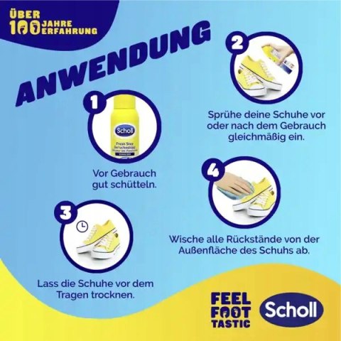 Scholl Odświeżacz Dezodorant do butów Fresh Step Odor Stop 150 ml z NIEMIEC