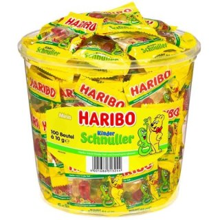 Żelki Kinder Schnuller Haribo Mini Smoczki Owocowe 100 x 10g z Niemiec