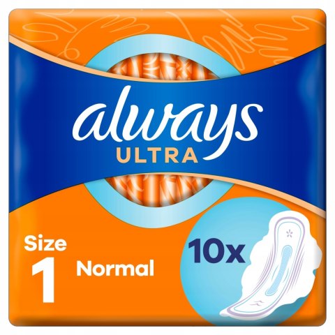 Always Ultra Normal (R1) Ze Skrzydełkami Podpaski 10 Sztuk