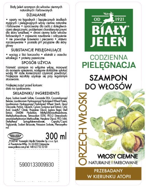 Biały Jeleń szampon do włosów ciemnych 300 ml Biały Jeleń szampon do włosów ciemnych 300 ml