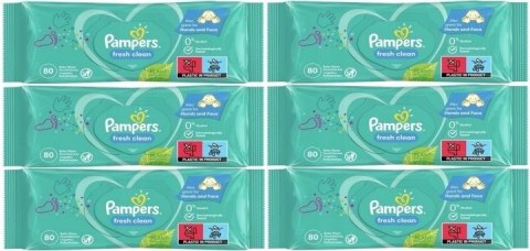 CHUSTECZKI NAWILŻANE PAMPERS FRESH CLEAN 12 x 80 SZT