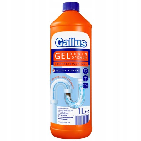Gallus Ultra Power Udrażniacz do Rur Żel do Udrażniania 1l Gallus Ultra Power Udrażniacz do Rur Żel do Udrażniania 1l