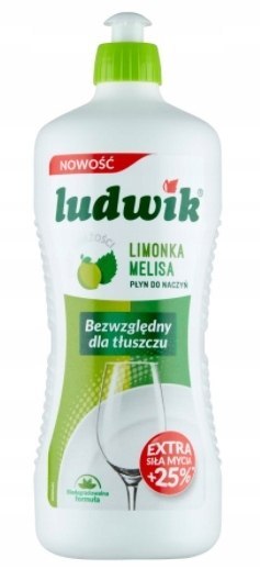 Ludwik, Płyn do mycia naczyń, limonka+melisa 900ml Ludwik, Płyn do mycia naczyń, limonka+melisa 900ml