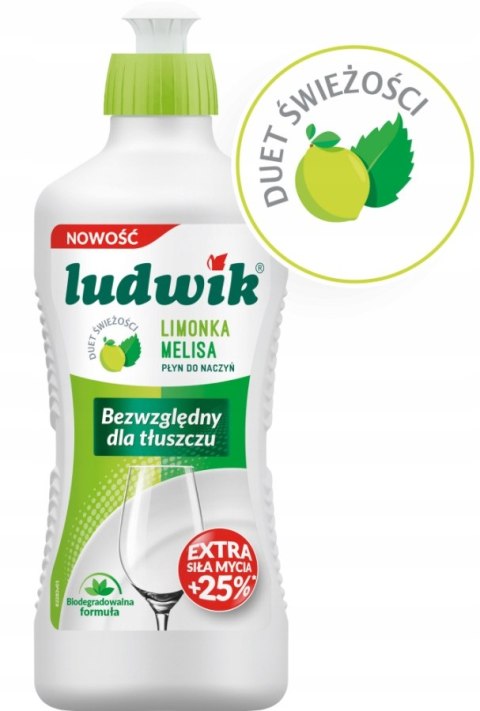 Ludwik, Płyn do mycia naczyń, limonka+melisa 900ml Ludwik, Płyn do mycia naczyń, limonka+melisa 900ml