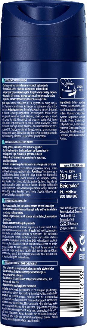 NIVEA MEN DEZODORANT ANTIPERSPIRANT SPRAY MĘSKI Dry Fresh NIVEA MEN DEZODORANT ANTIPERSPIRANT SPRAY MĘSKI Dry Fresh