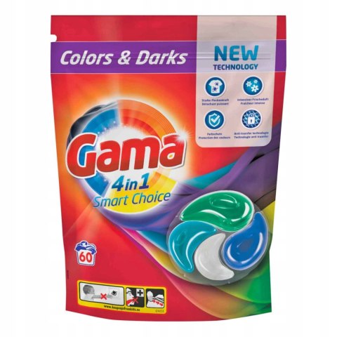 Gama Kolor Dark kapsułki prania 4w1 60 szt XXL DE Gama Kolor Dark kapsułki prania 4w1 60 szt XXL DE