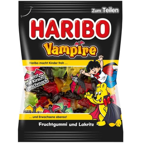 Haribo Vampire Żelki nietoperze z lukrecjową 175 g Haribo Vampire Żelki nietoperze z lukrecjową 175 g
