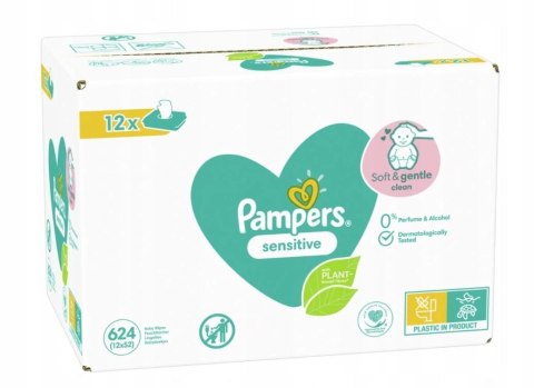 Pampers Chusteczki Sensitive 12x52 szt. Pampers Chusteczki Sensitive 12x52 szt.