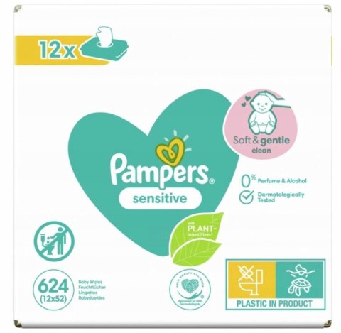 Pampers Chusteczki Sensitive 12x52 szt. Pampers Chusteczki Sensitive 12x52 szt.