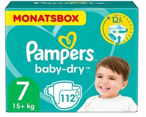 Pampers Pieluszki Baby Dry Rozmiar 7 waga15+ 112sz Pampers Pieluszki Baby Dry Rozmiar 7 waga15+ 112sz