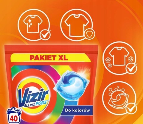 Vizir ALL-in-1 Kapsułki do prania kolor 40 prań Vizir ALL-in-1 Kapsułki do prania kolor 40 prań